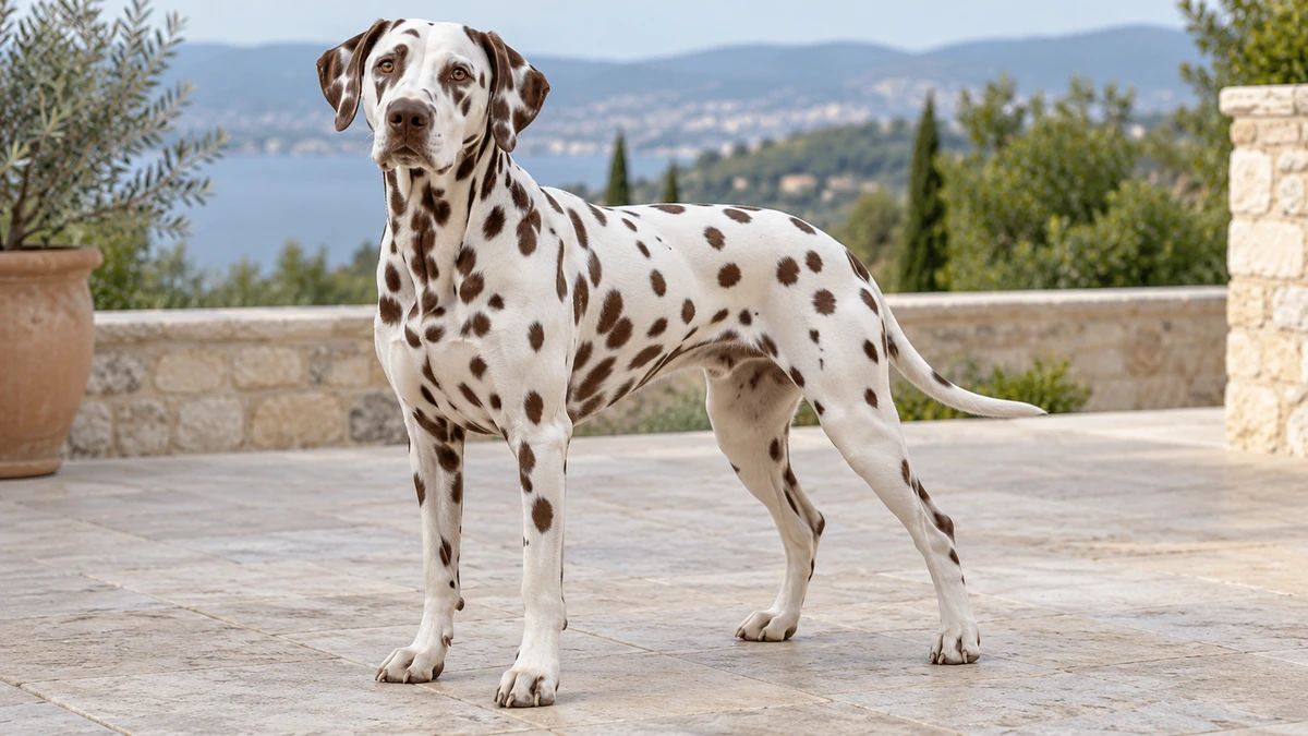 Dalmaçyalı köpek — karaciğer benekli renk